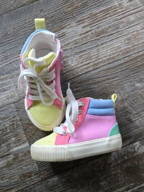 Cat & Jack Pastel Multicolor High-Top Sneakers - Yellow Pink Blue Mint